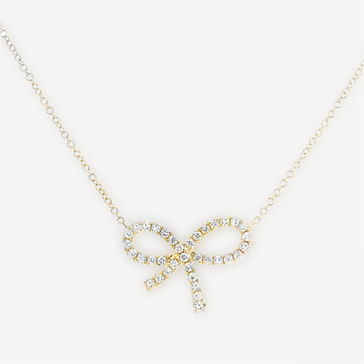 0.30CT Diamond Bow Necklace