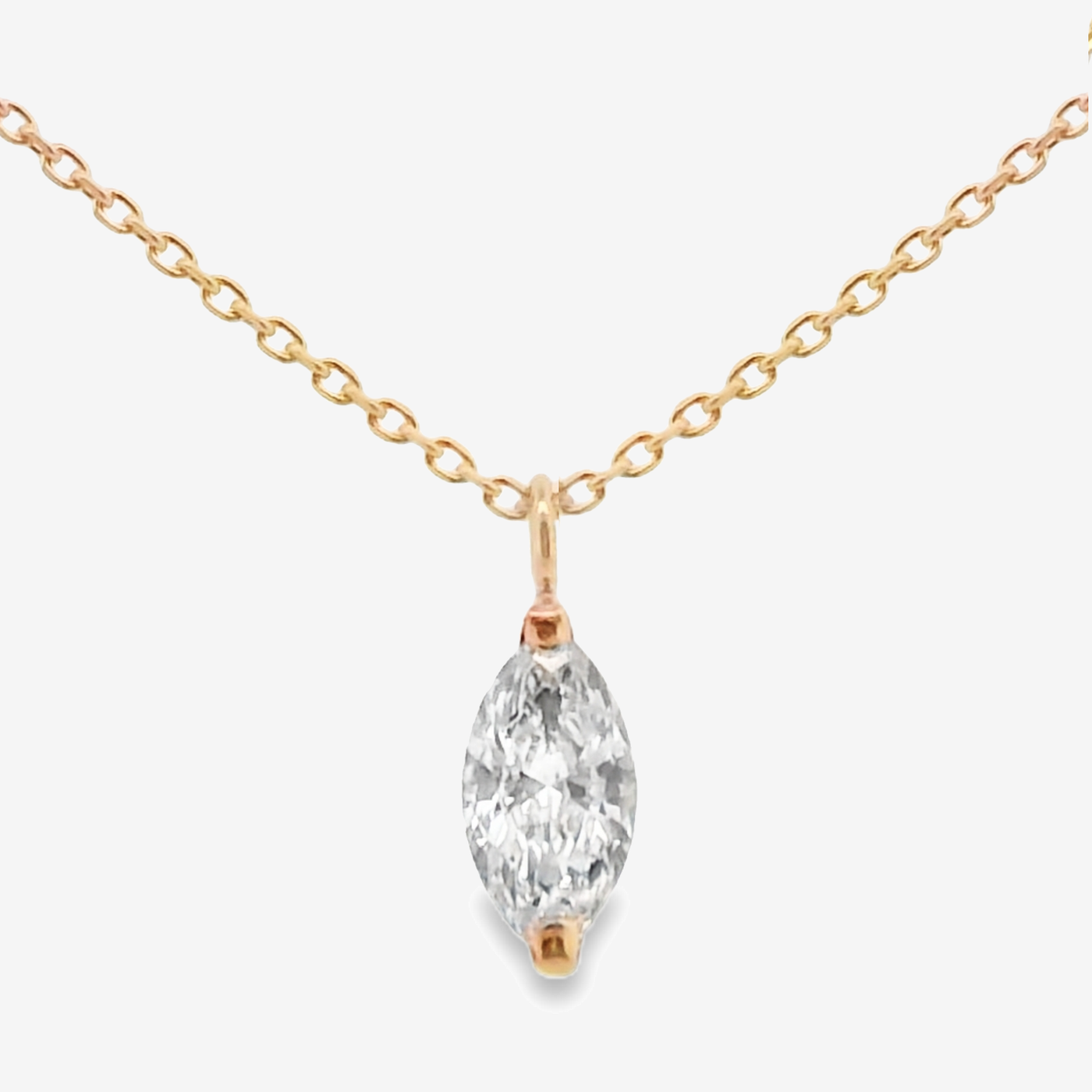 0.30CT Marquise Solitaire Necklace