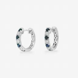 0.40CT Sapphire & Diamond Huggie Earrings