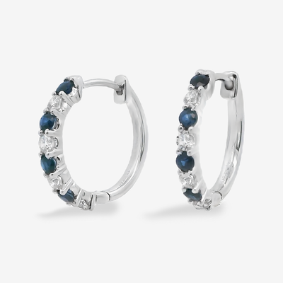 0.45CT Sapphire & Diamond Huggie Earrings