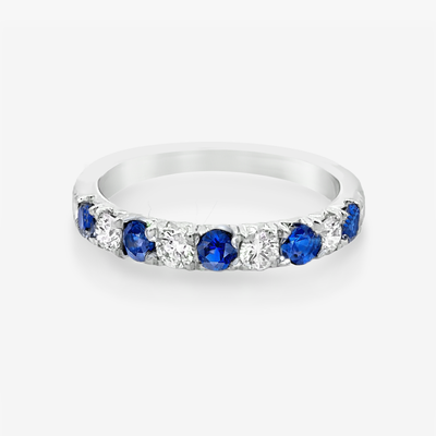 0.55CT Sapphire & Diamond Halfway Rings