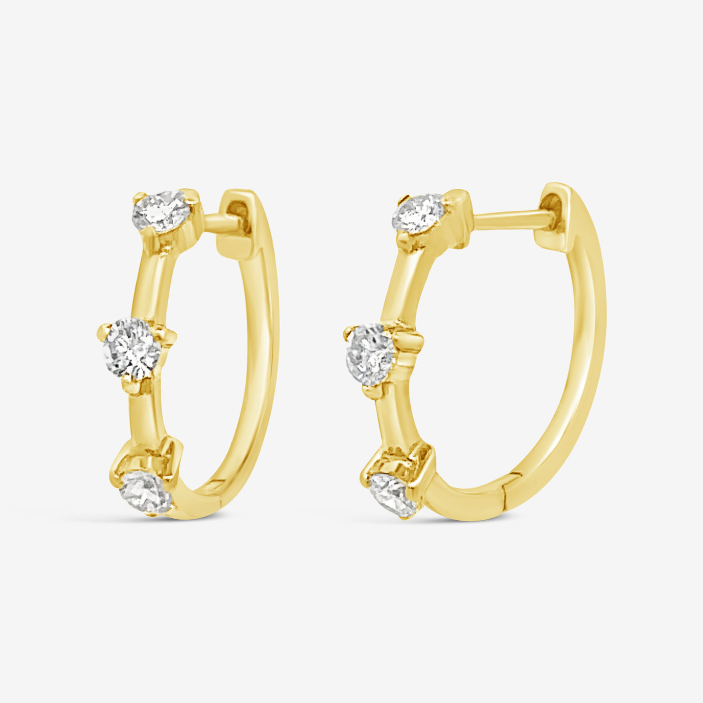 0.5" Huggie 0.40CT Diamond Earrings