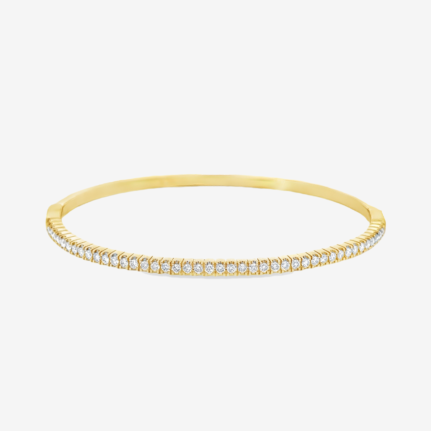 0.65CT Halfway Diamond 2mm Bangle Bracelet