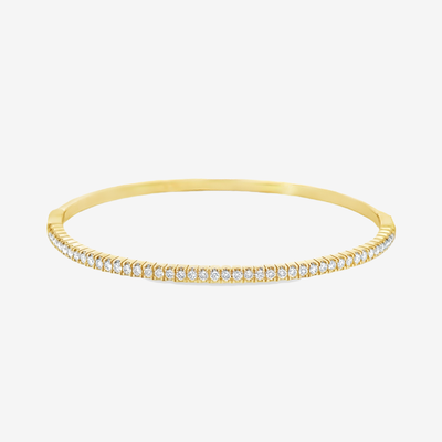 0.65CT Halfway Diamond 2mm Bangle Bracelet