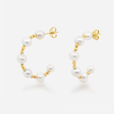 0.75" Bead It Pearl Hoop Earrings