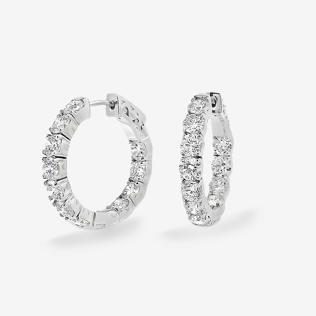 0.75" Eternity 4.30CT Hoop Earrings