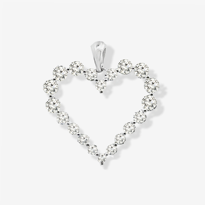 0.75" Pinpoint Graduated Diamond Heart Pendant