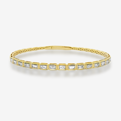 1/2 Way Emerald Cut Flex Bangle Bracelet