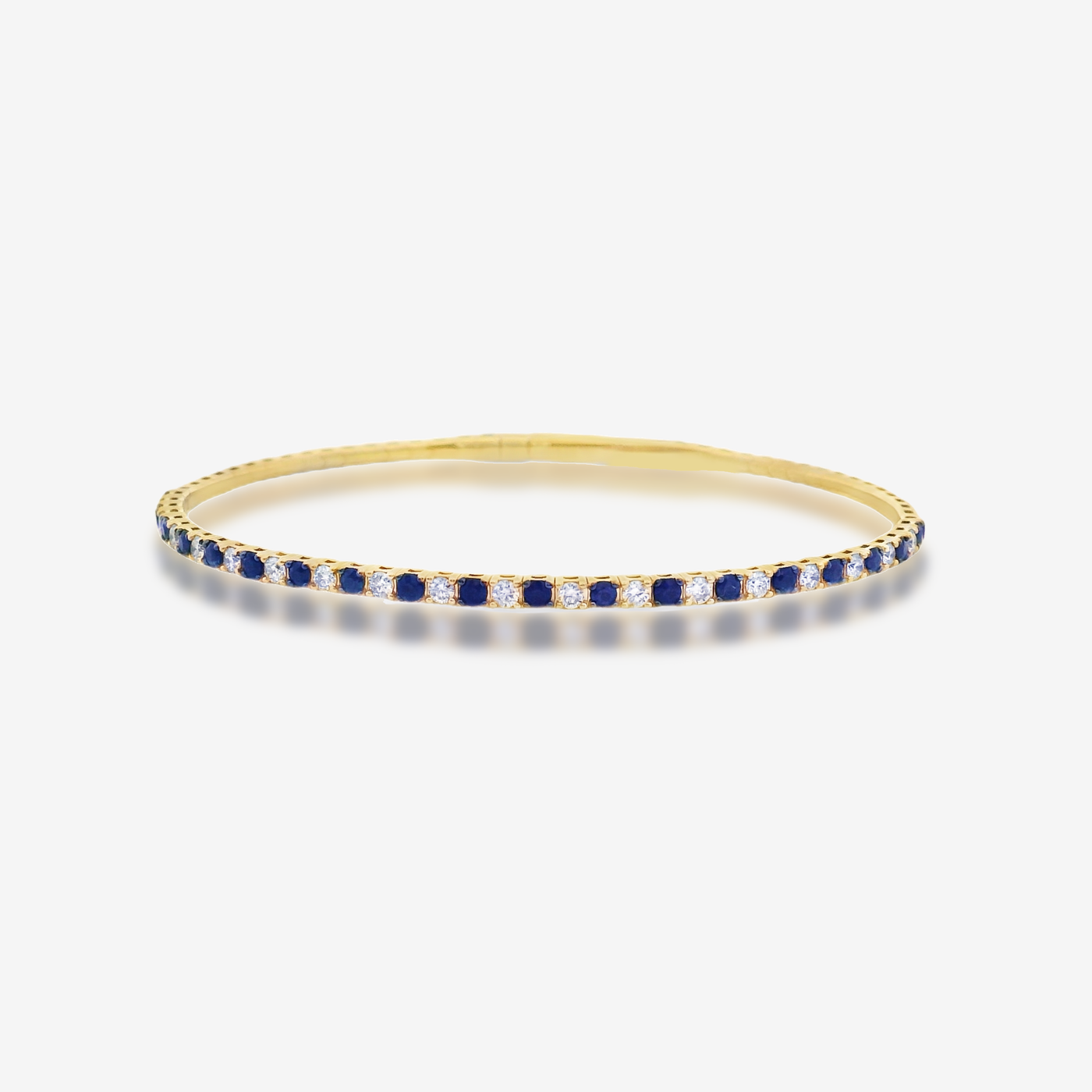 1/2 Way 2MM Sapphire & Diamond Flex Bangle Bracelet