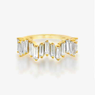 1/2 Way Zig Zag Baguette Diamond Ring