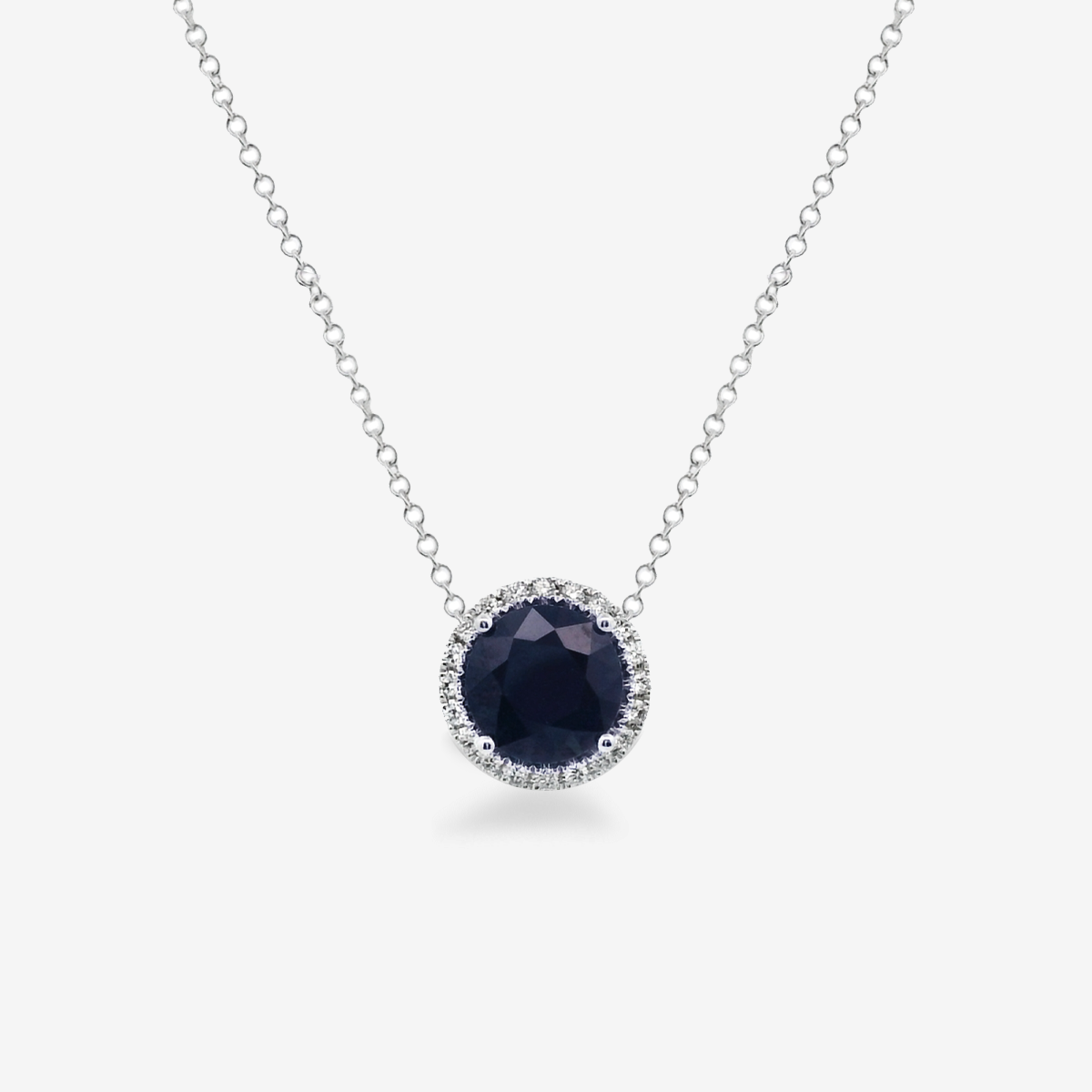 1.75CT Blue Sapphire & Diamond Necklace