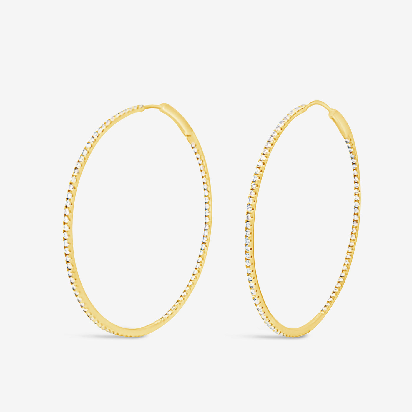 thin eternity diamond hoop earrings