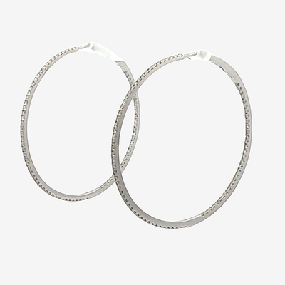 white gold diamond eternity hoop earrings