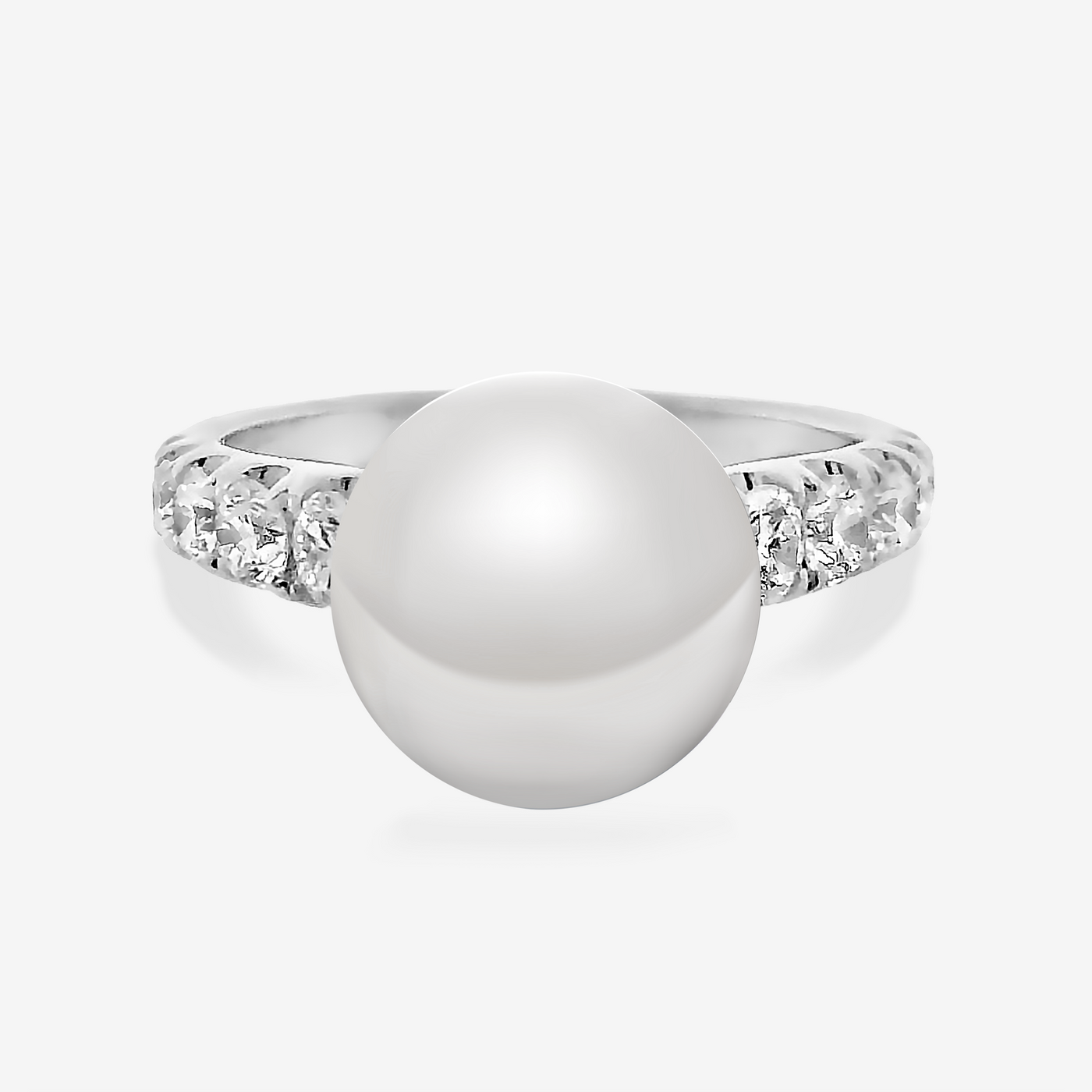 10MM South Sea Pearl & 0.75CT Diamond Ring