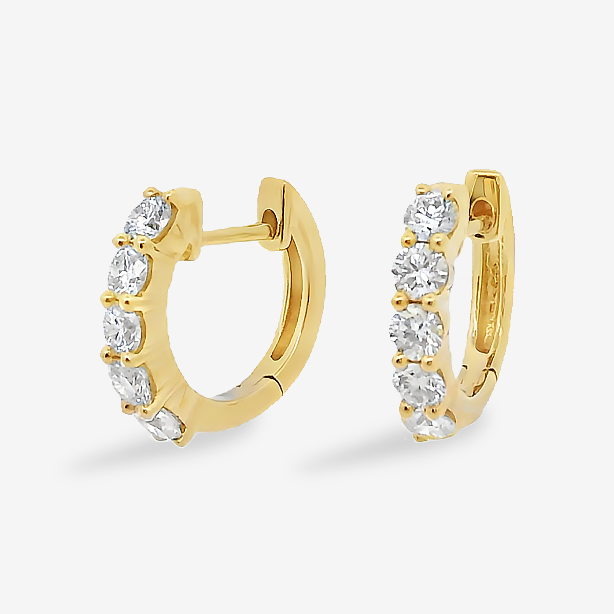 10 Prong Set 0.70CT Huggie Earrings