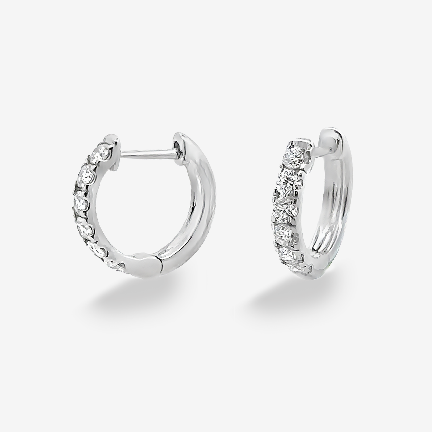 12 Prong Set 0.45CT Diamond Huggie Earrings