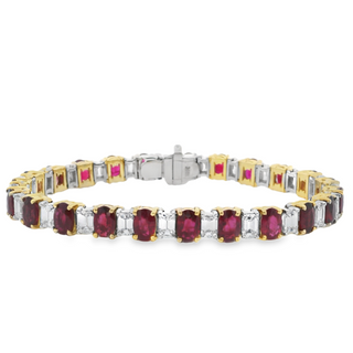 14.67CT Ruby & Diamond Tennis Bracelet