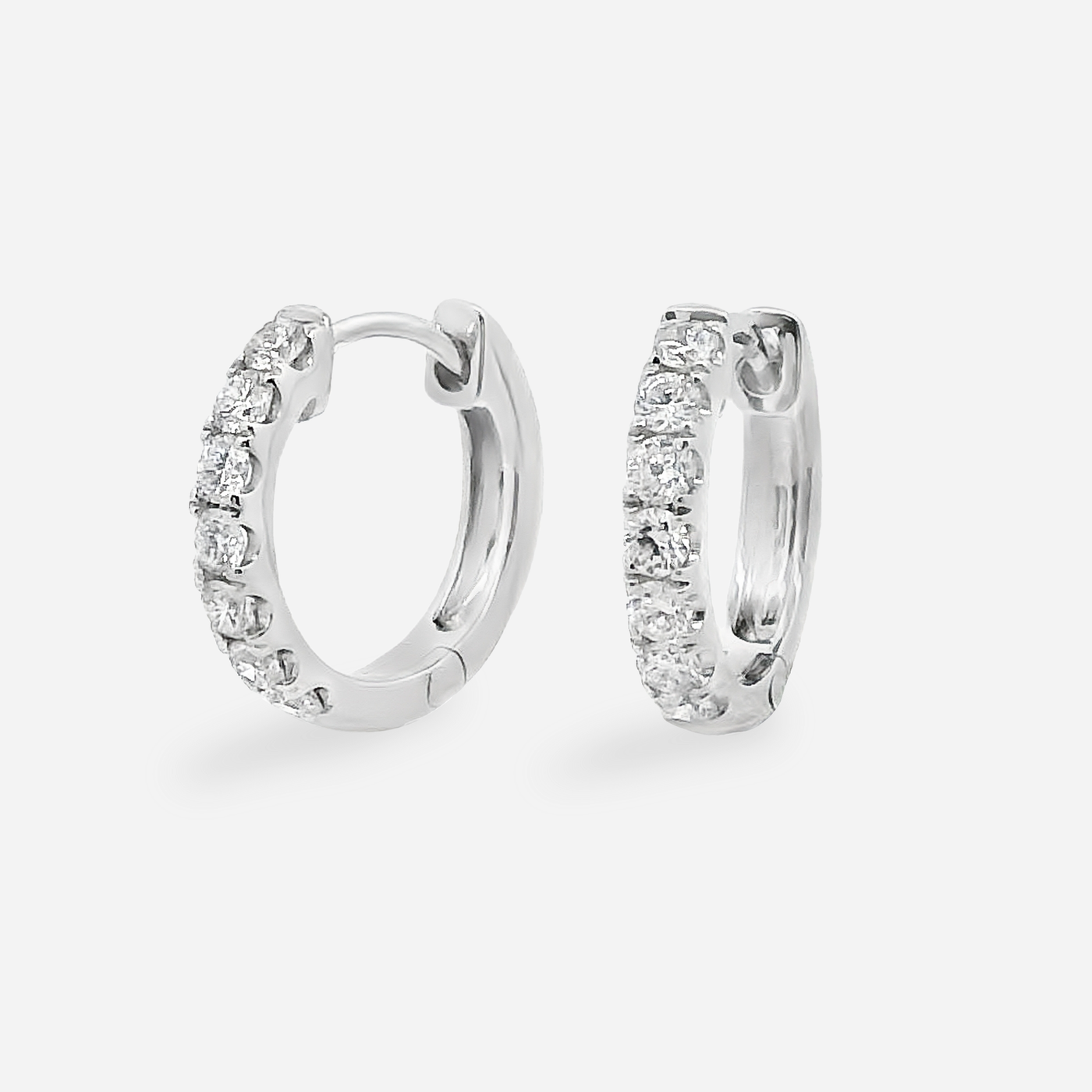 14 Prong Set 0.30CT Diamond Huggie Earrings