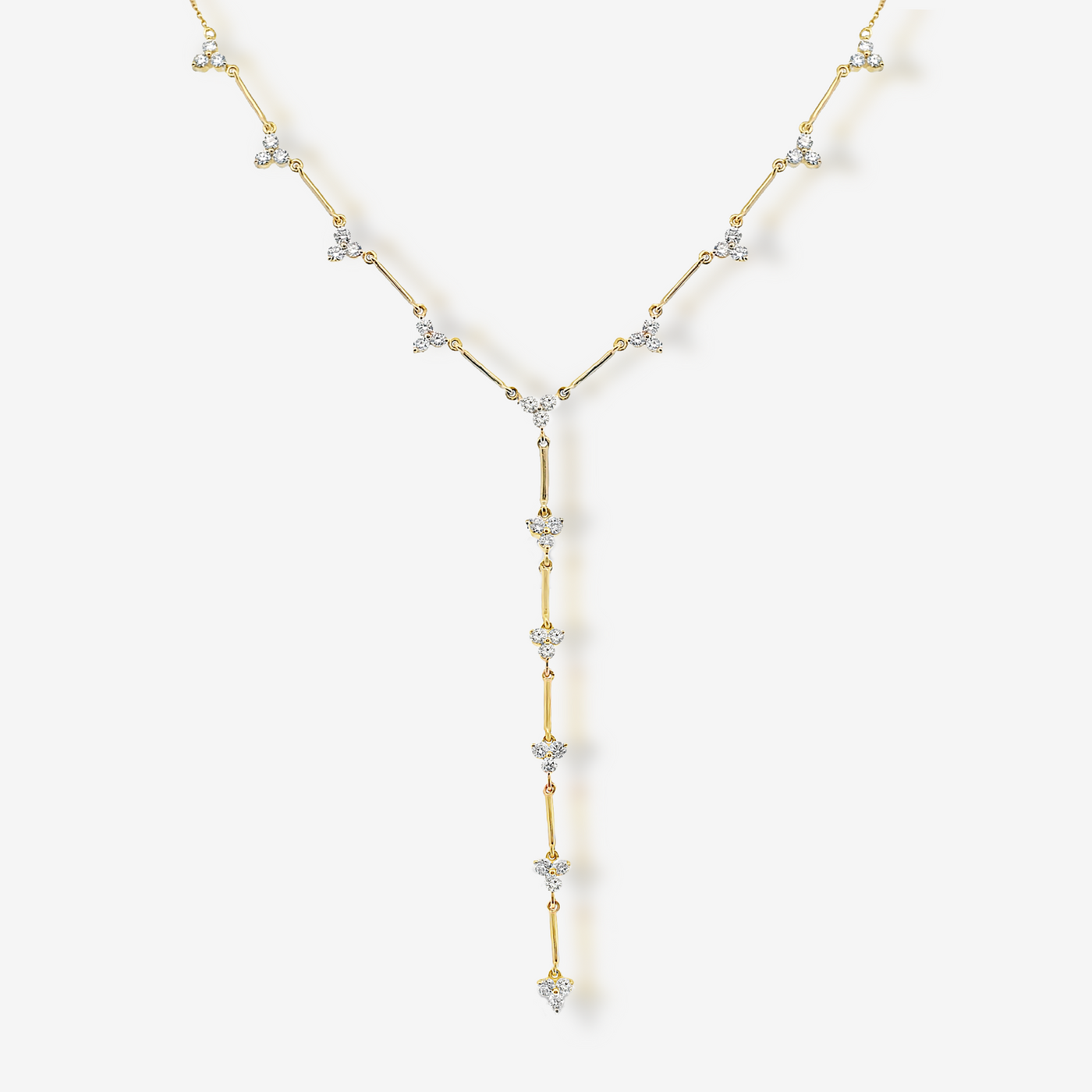 14 Station Diamond Lariat Necklace