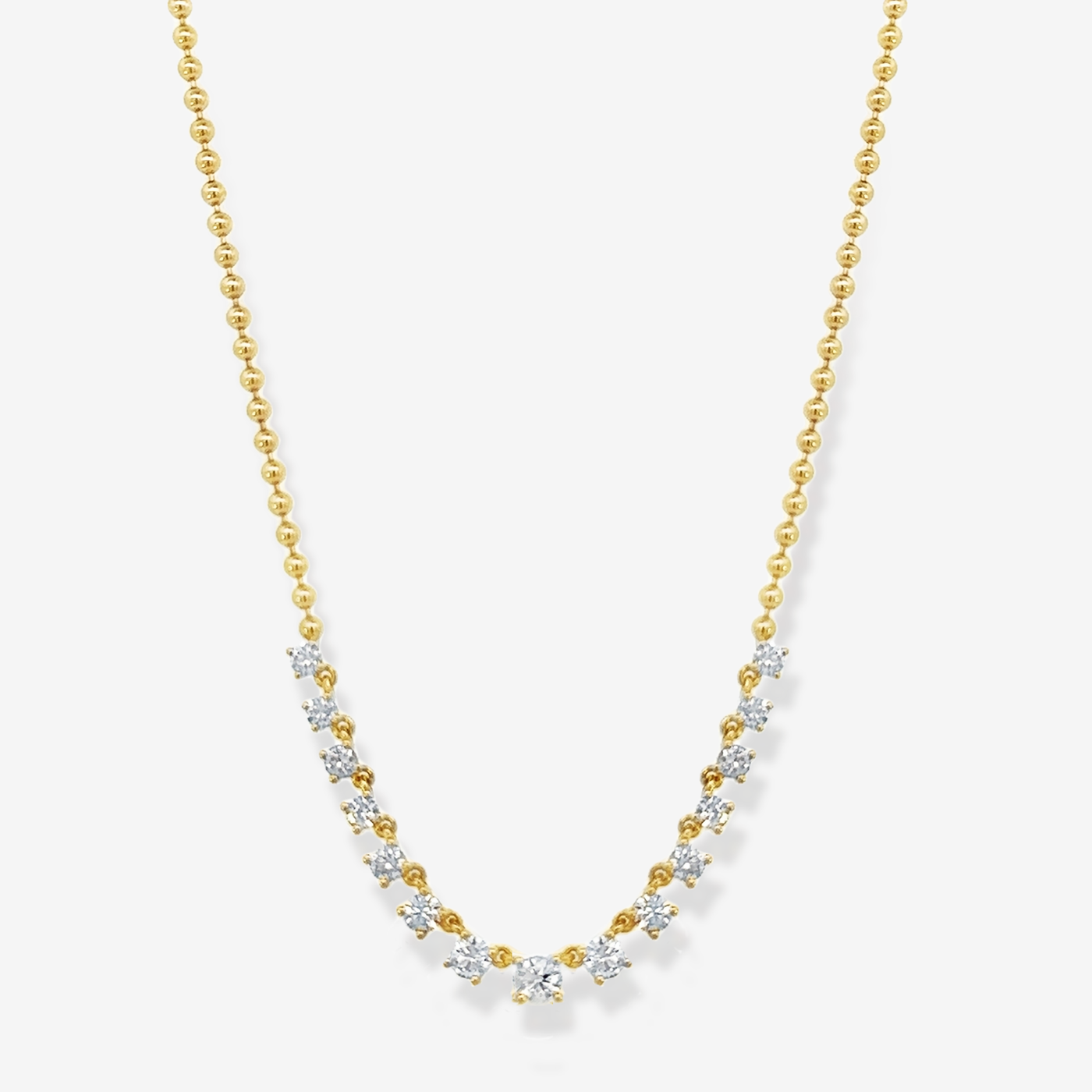 15 Graduated Diamond Bead It Necklace