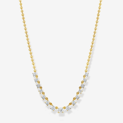 15 Graduated Diamond Bead It Necklace