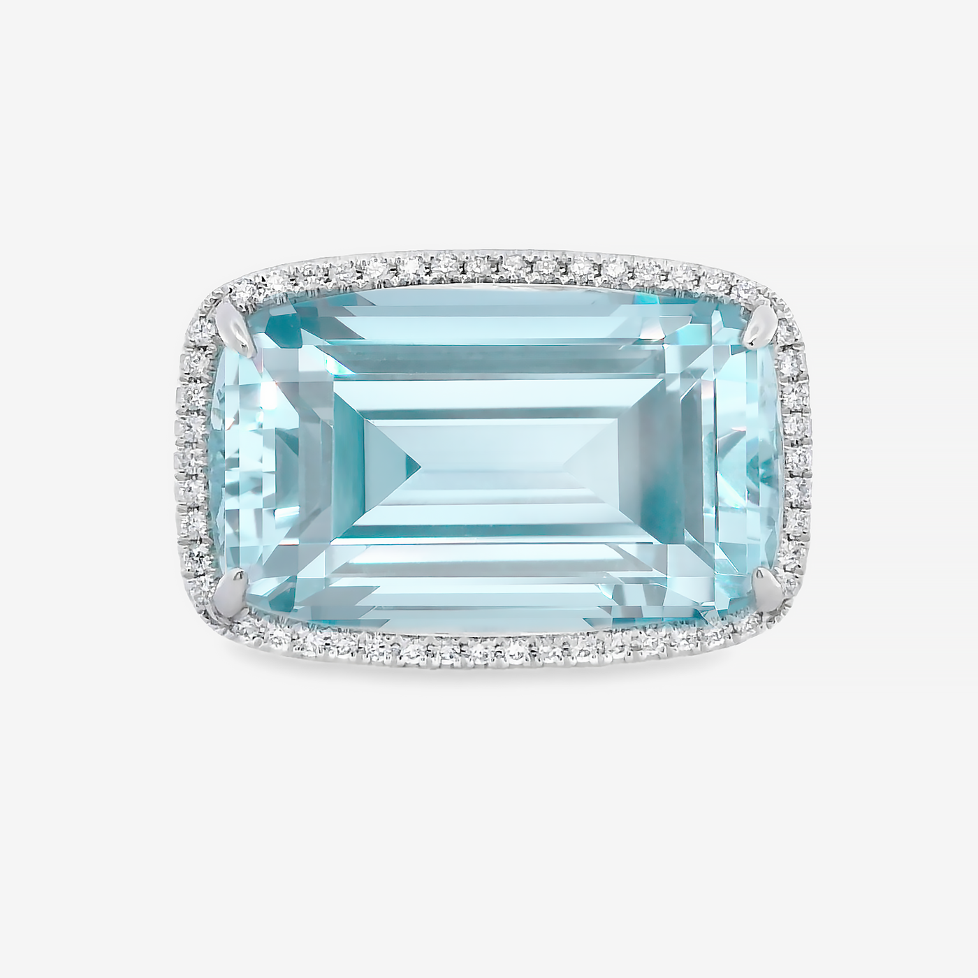 16.15CT Aquamarine Diamond Halo Ring