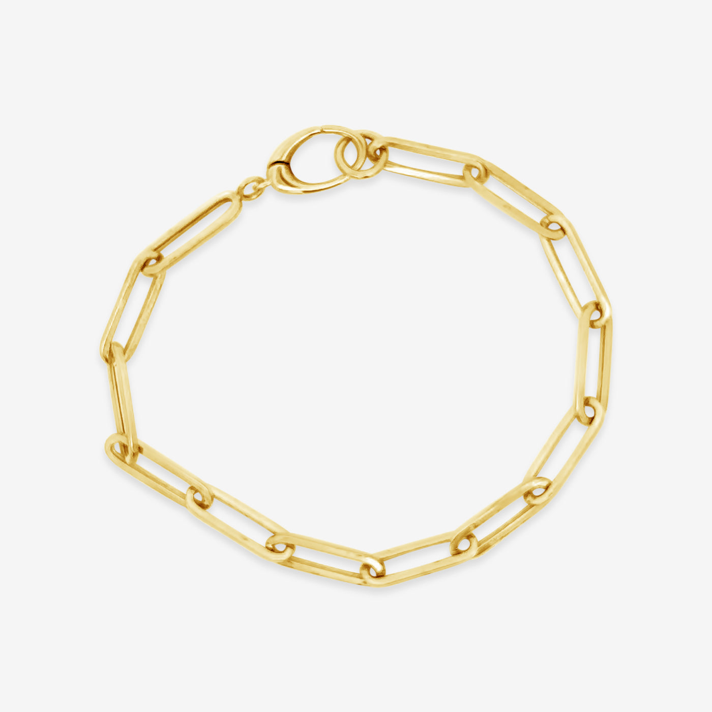 gold paperclip link bracelet