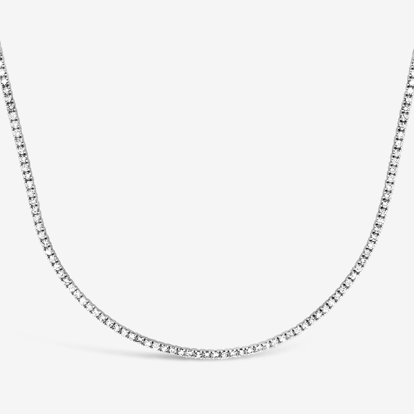 Straight Line "Classic" Mini Diamond Tennis Necklaces