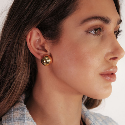 19MM Gold Dome Earrings