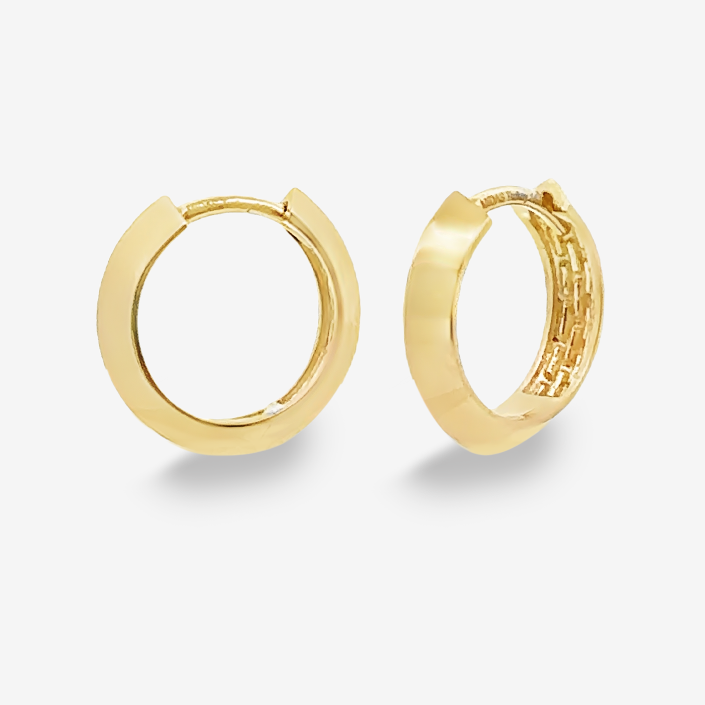 Knife Edge Gold Huggie Hoop Earrings