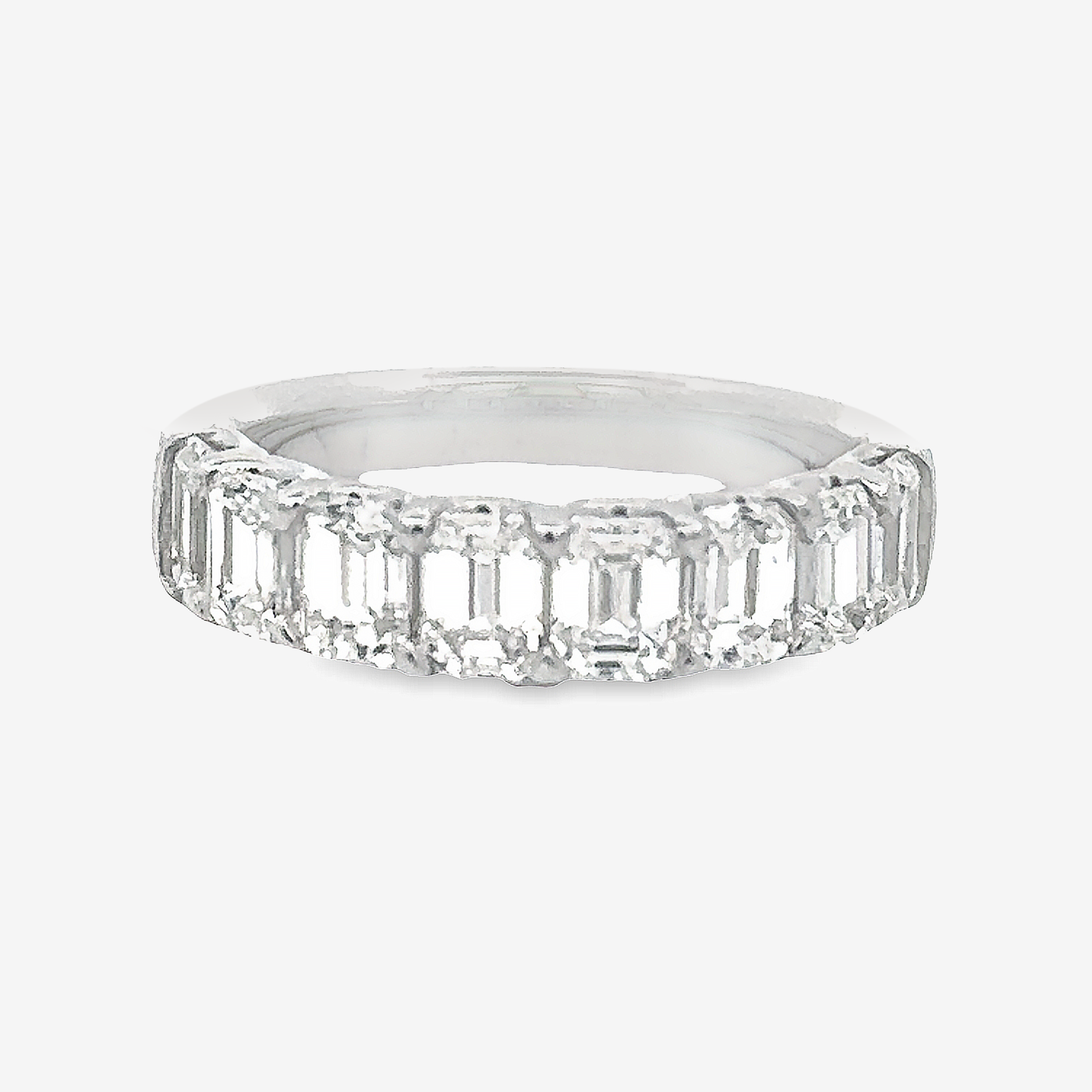 emerald cut diamond band