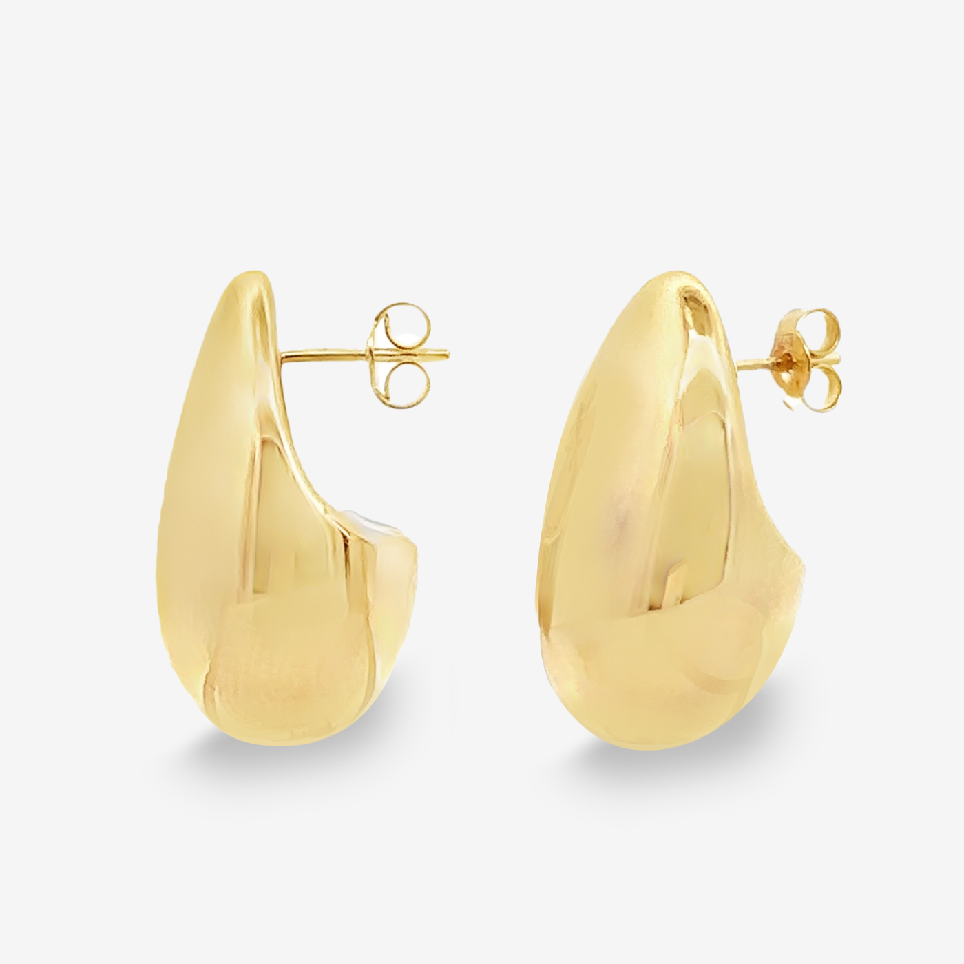 1" Almond Drop 16mm Gold Earrings