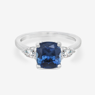 2.01CT Blue Sapphire & Diamond Ring