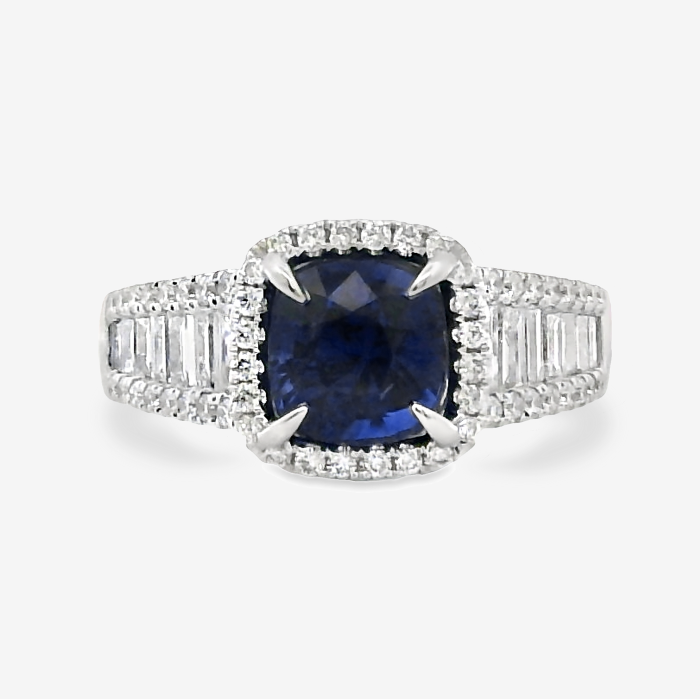 2.04CT Blue Sapphire & Diamond Ring