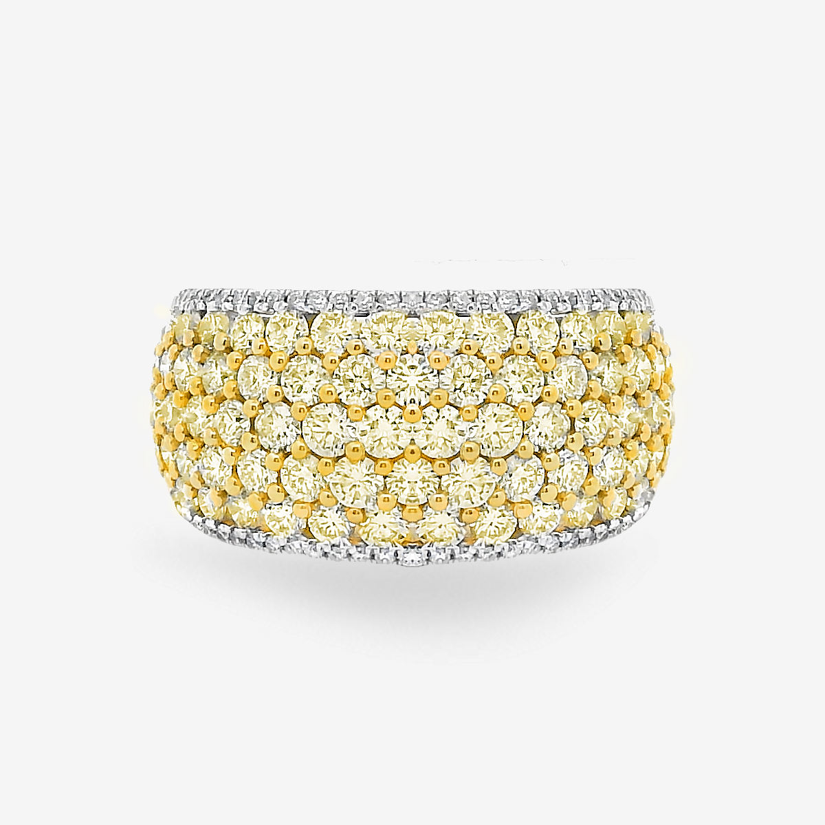 2.26CT Yellow & White Diamond Statement Ring