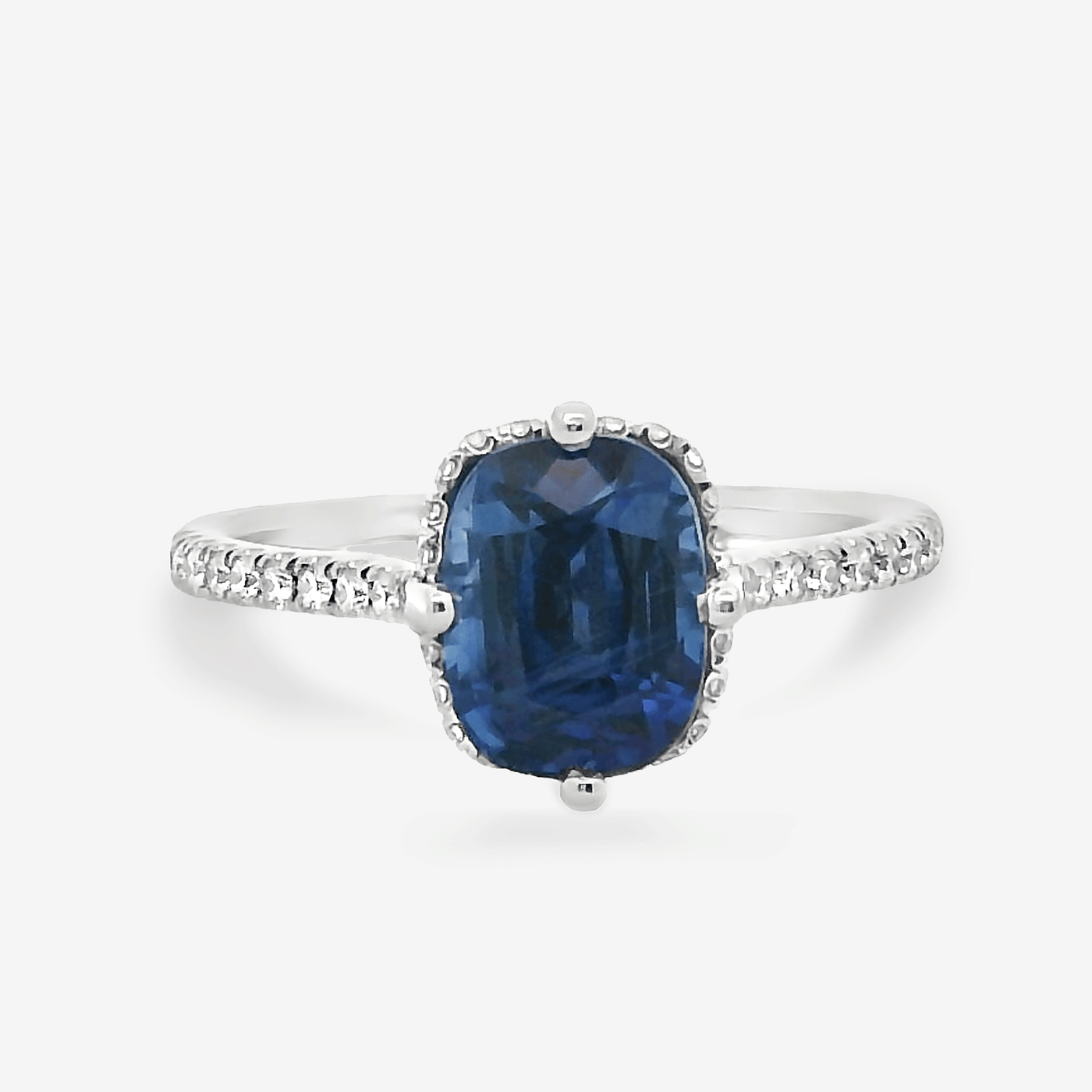 2.38CT Blue Sapphire & Diamond Ring