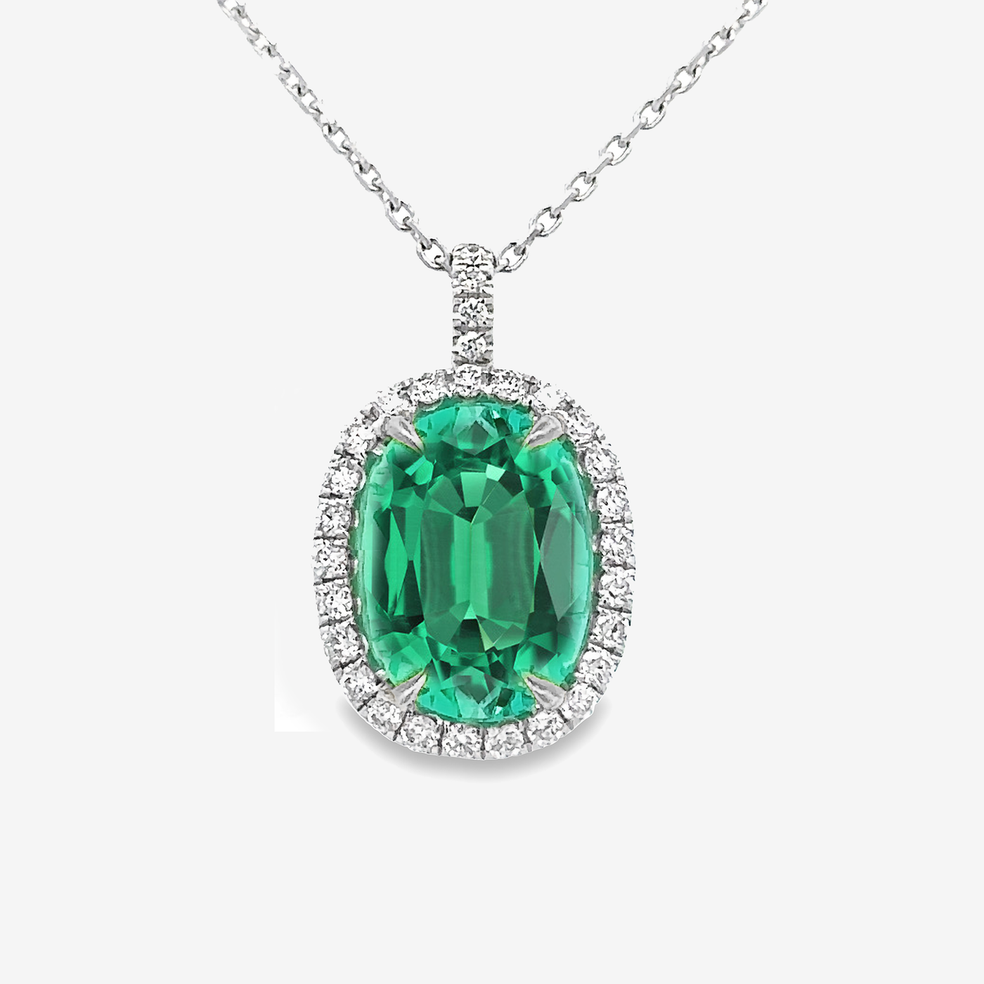 2.49CT Emerald & Diamond Necklace