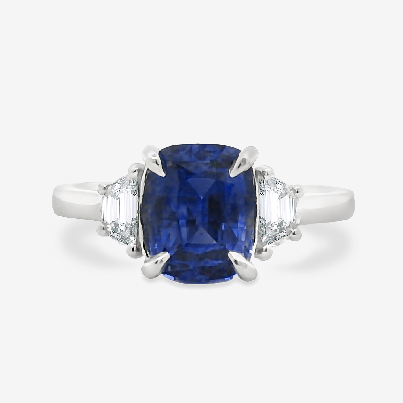 2.64CT Blue Sapphire & Diamond Ring