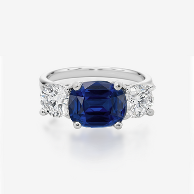 2.72CT Blue Sapphire & Diamond Ring