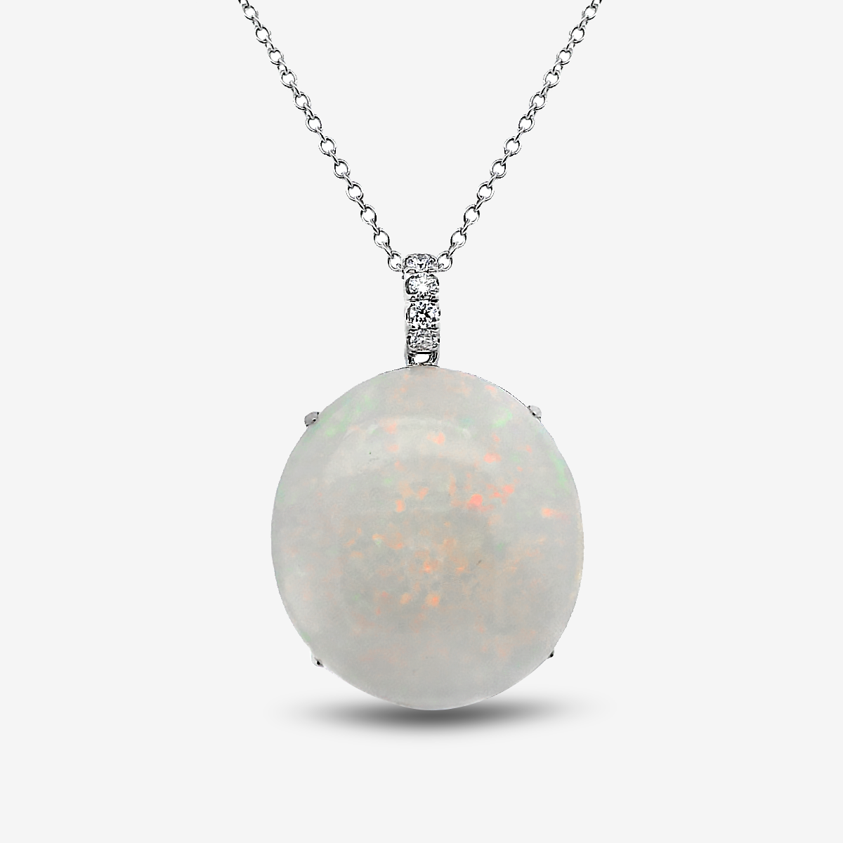 25.88CT Opal & Diamond Necklace