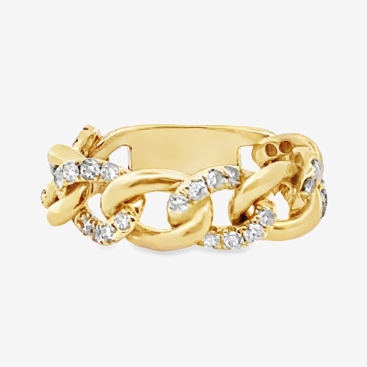 3/4 Alternating Diamond & Gold Havana Link Ring