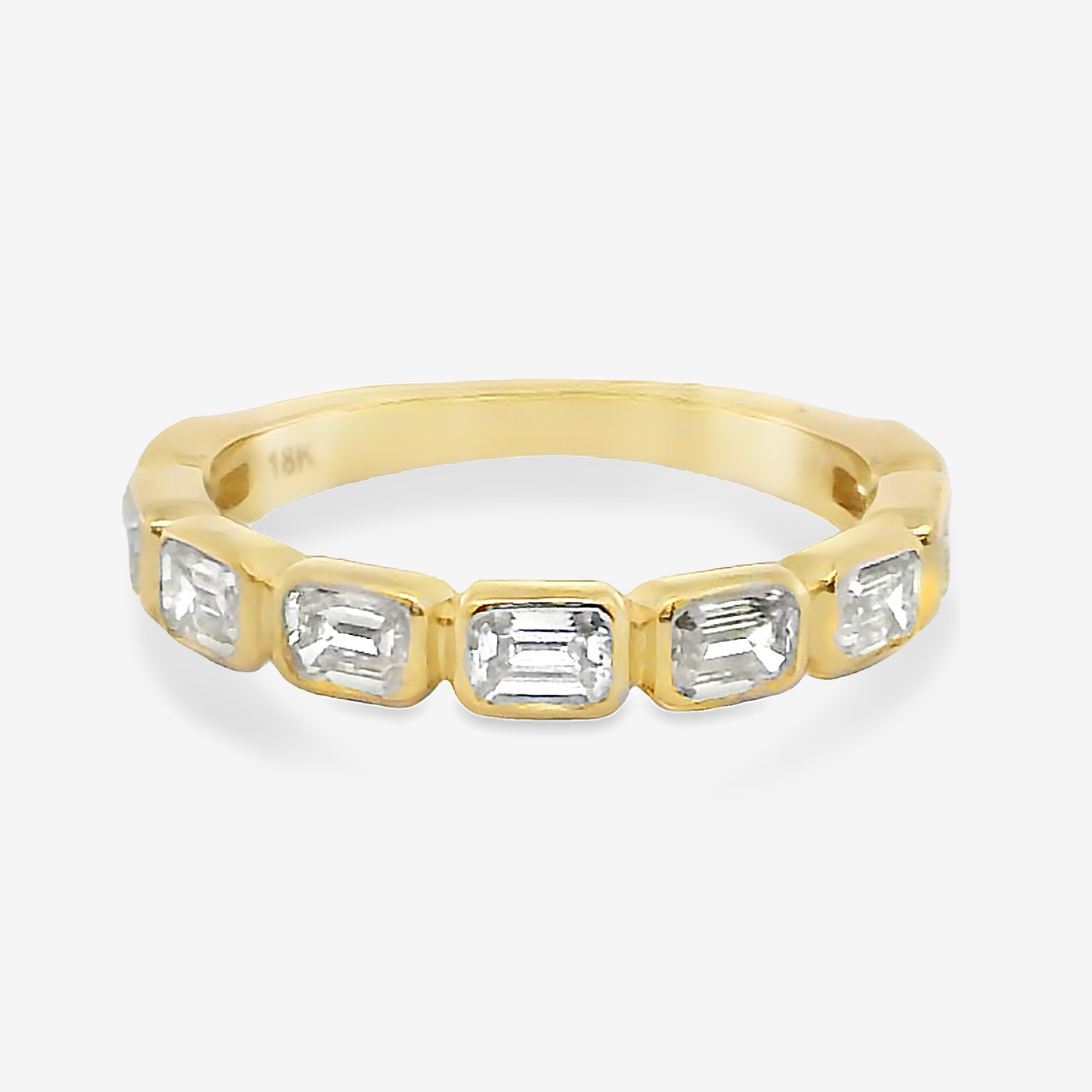 3/4 Emerald Cut Bezel Ring