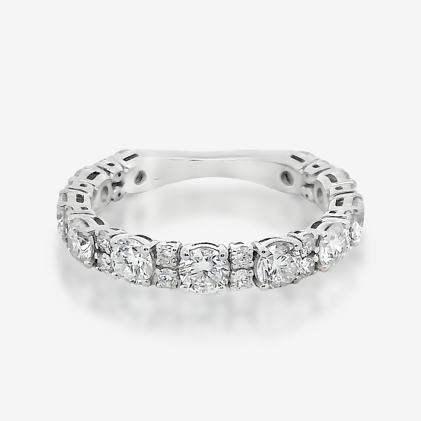 3/4 Two/One Row 1.65CT Diamond Ring