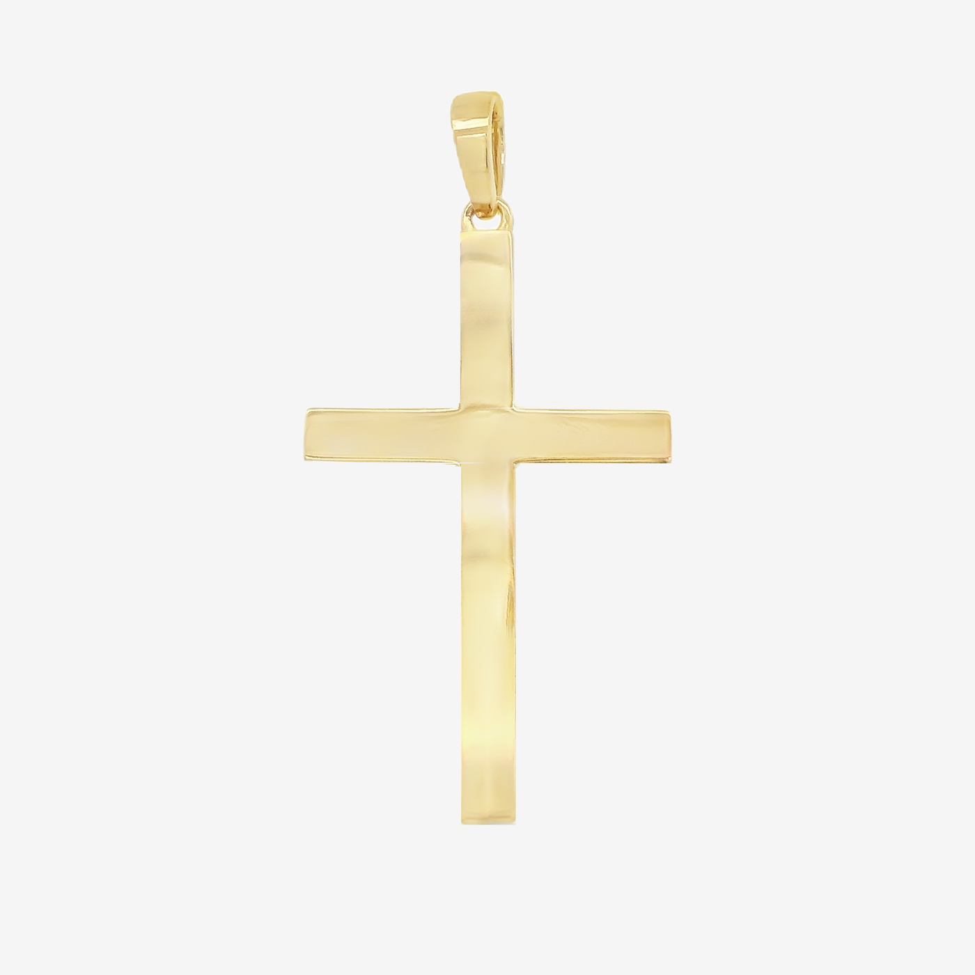 32MM Classic Solid Gold Square Cross Pendant