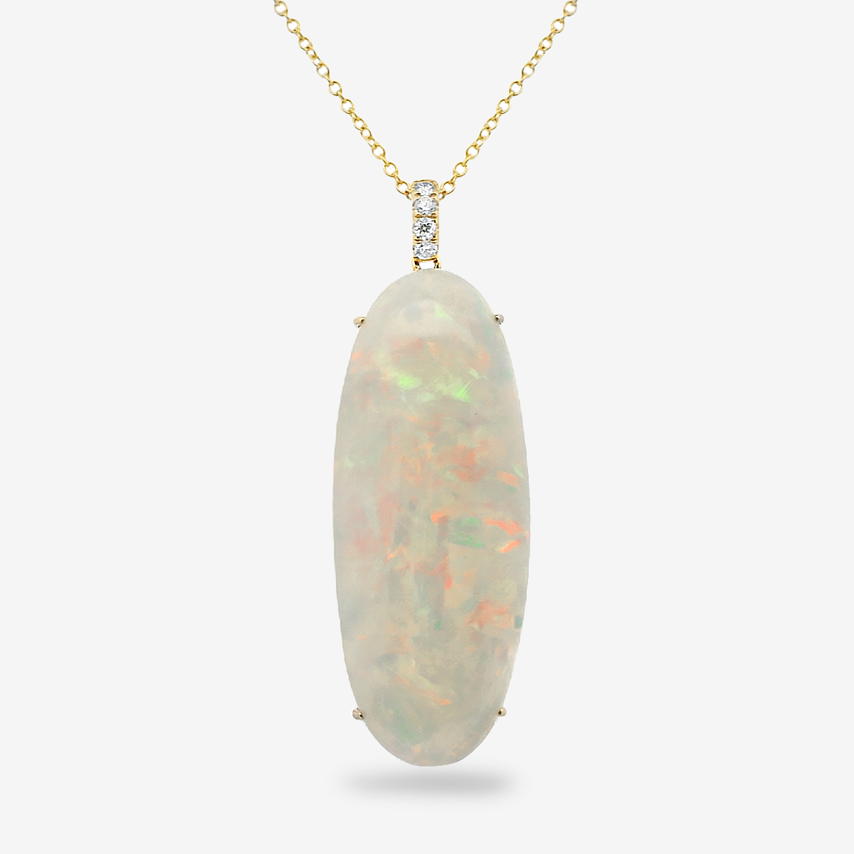 38.67CT Opal & Diamond Necklace