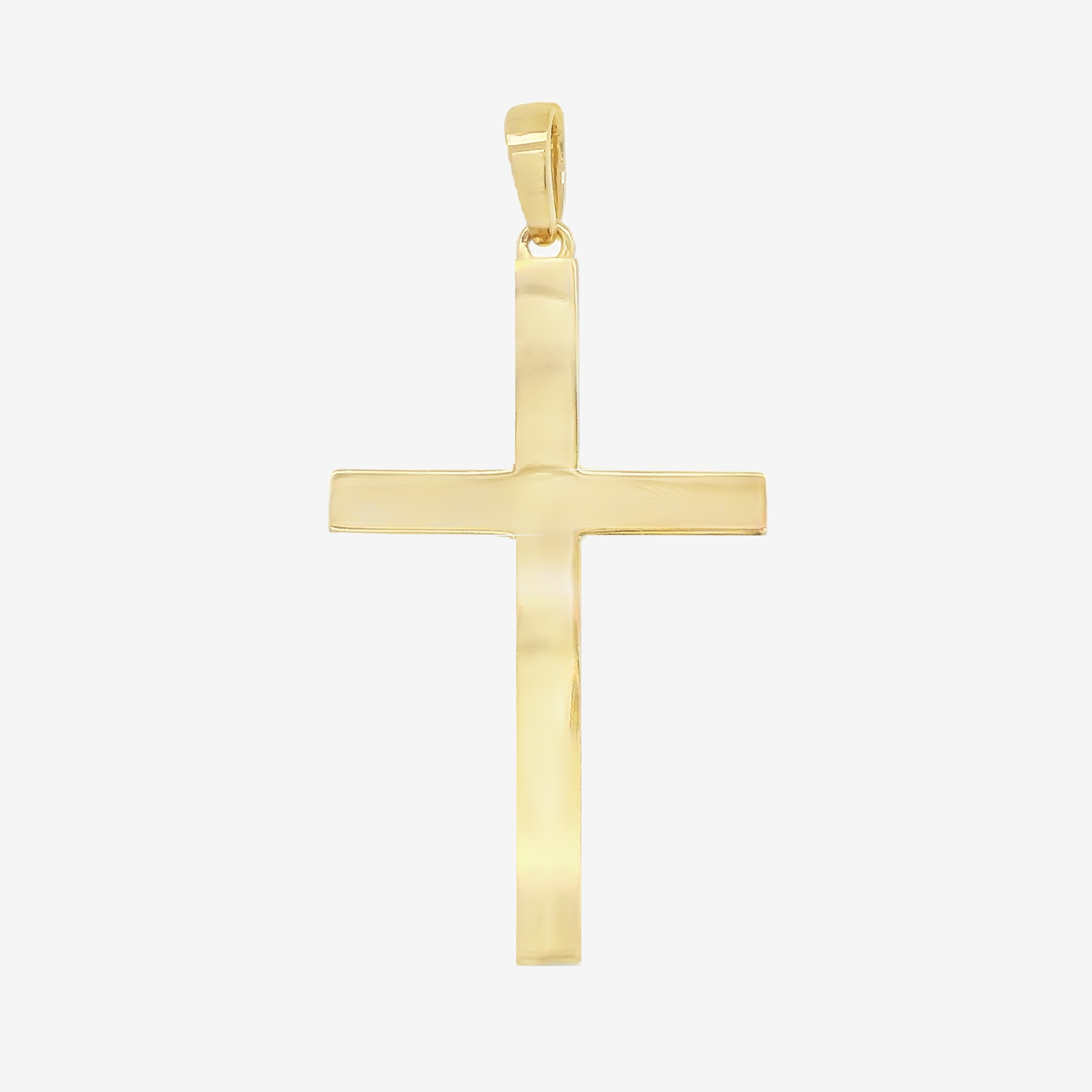 38MM Classic Solid Gold Square Cross Pendant