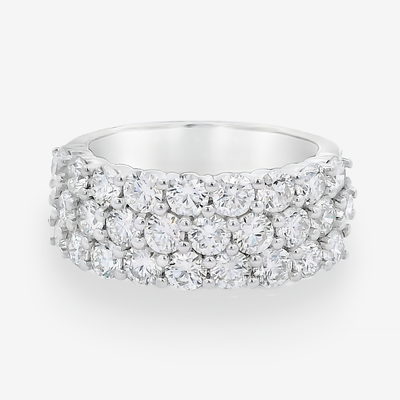 3 Row Pave' Diamond 1/2 Way Ring