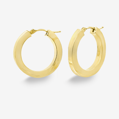 3mm Flat Edge 0.75" Hoop Earrings