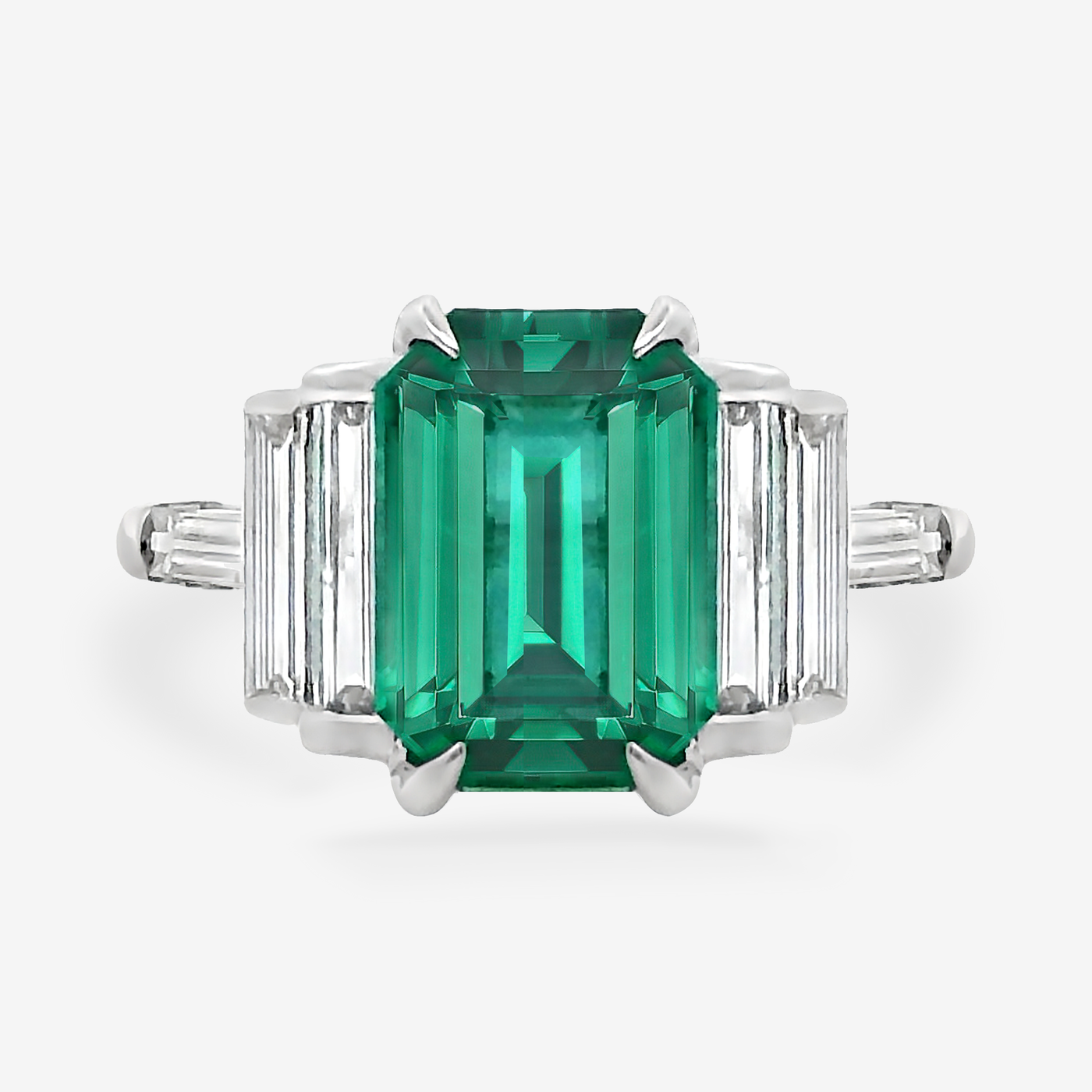 4.22CT Emerald & Diamond Ring