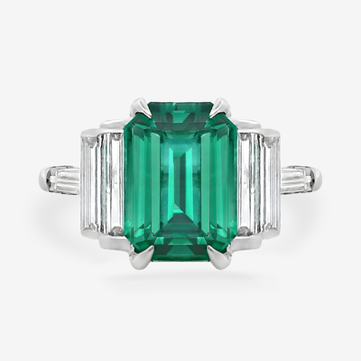 4.22CT Emerald & Diamond Ring